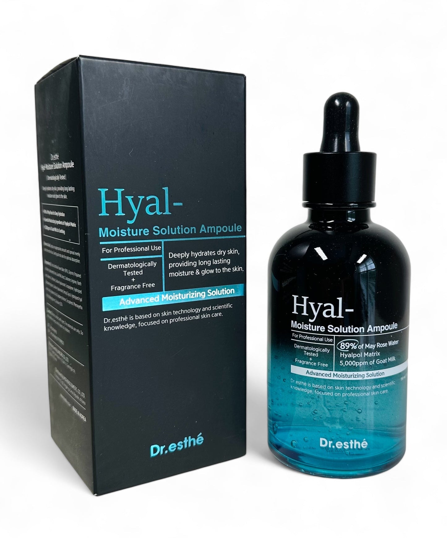 Dr.esthe Hyal Moisture Solution Ampoule 150ml with free roller face massager